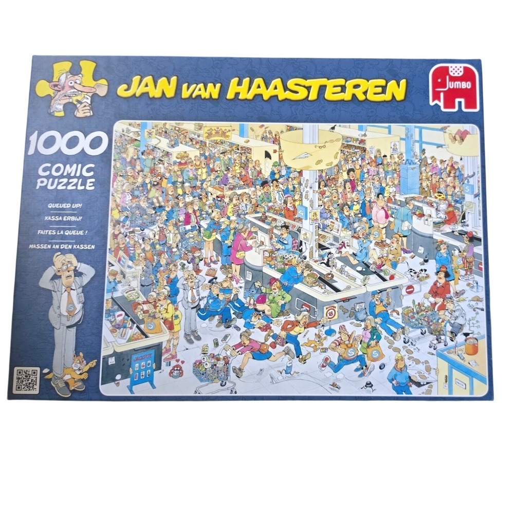 Jan van Haasteren 1000 Piece Comic Puzzle Queued Up! Jumbo 174 Supermarket Humor